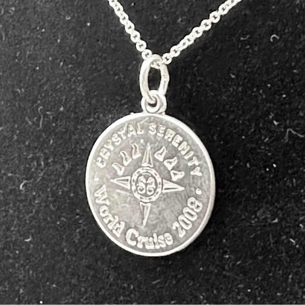 Tiffany & Co Silver World Cruise 2008 Crystal Serenity Pendant Necklace - Picture 3 of 8
